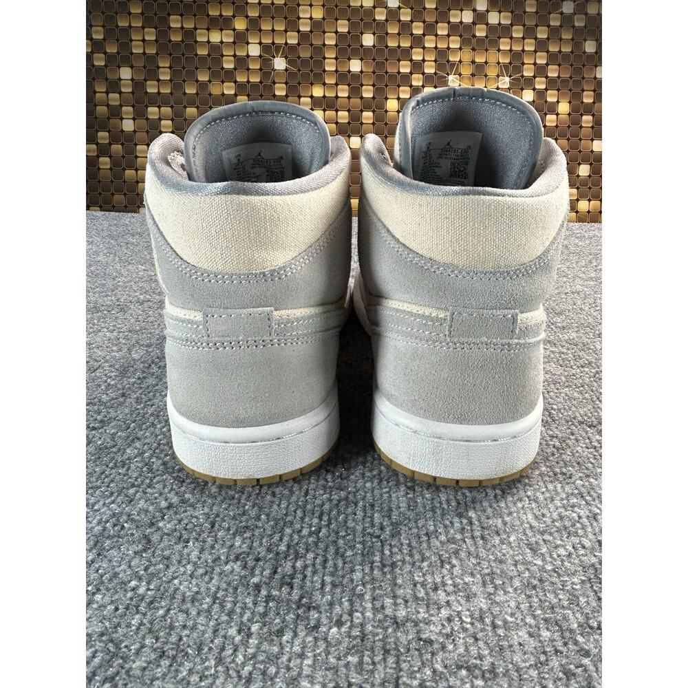 Air Jordan 1 Mid SE Grey Fog Coconut Milk Canvas Suede Men's Size 8 - Picture 4 of 12